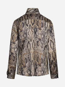 Camicia con fiocco stampa pitone - vista posteriore
