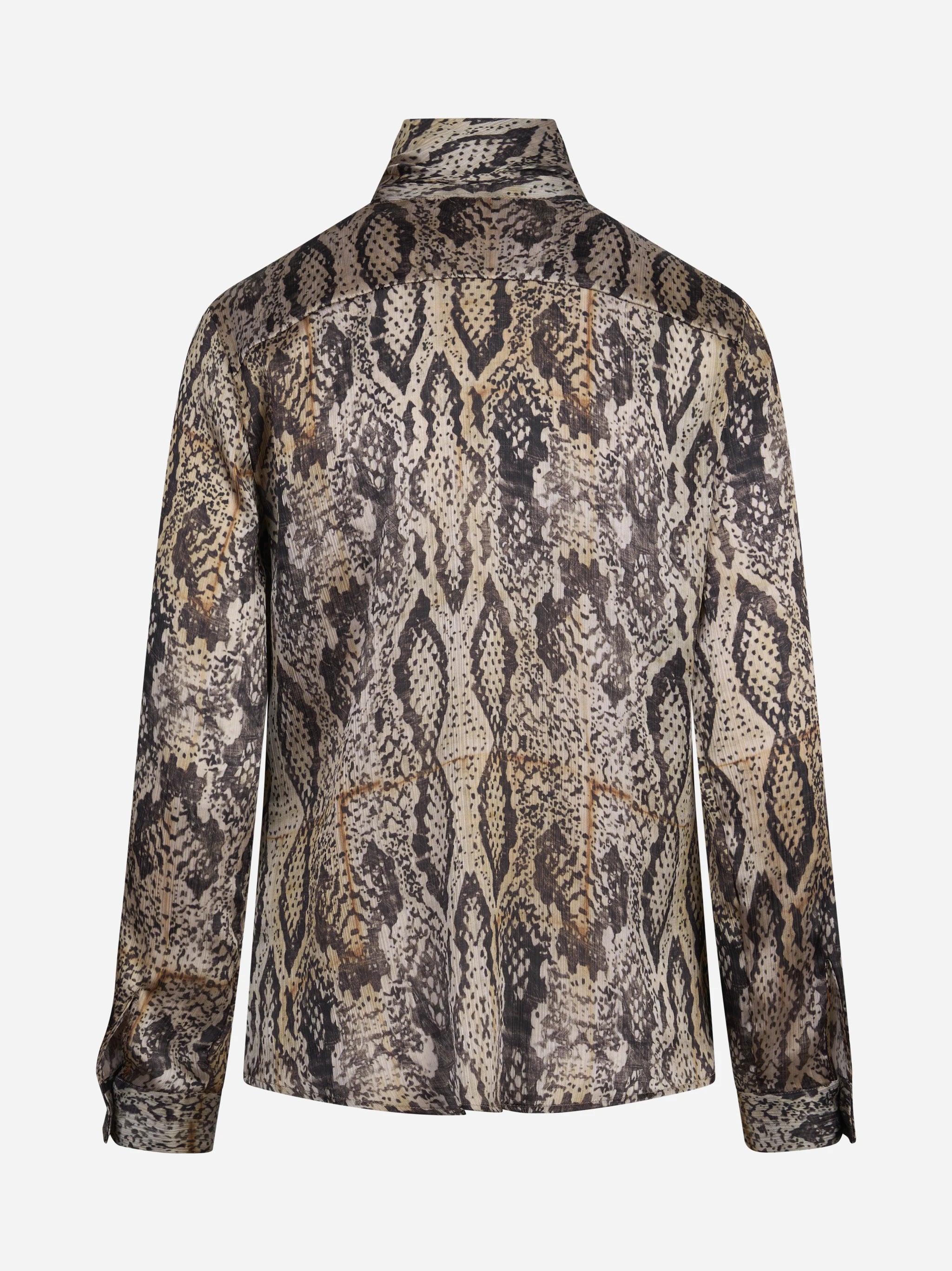 Camicia con fiocco stampa pitone - vista posteriore