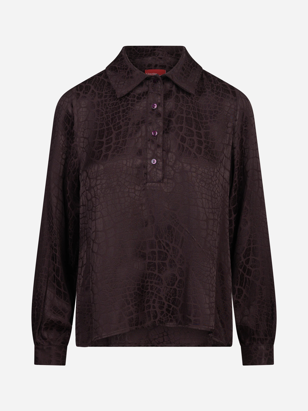 Camicia jacquard effetto cocco bordeaux - vista frontale