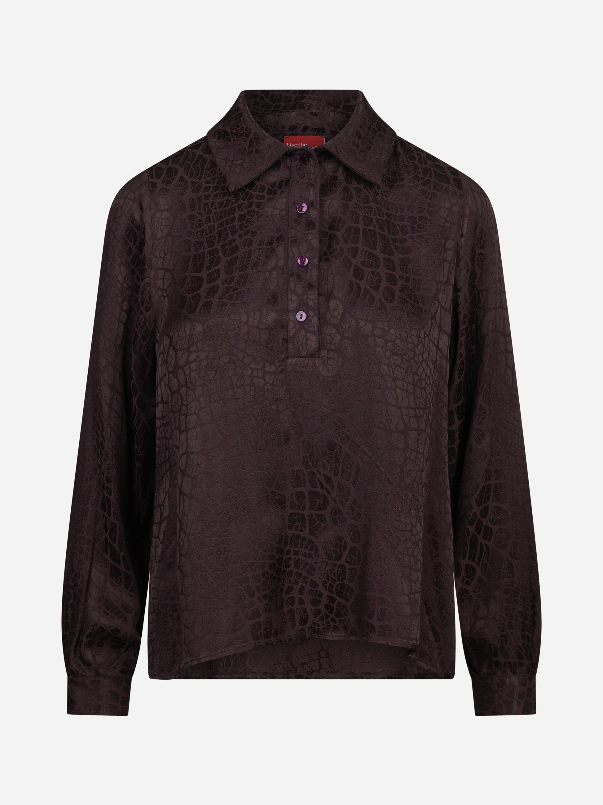 Camicia jacquard effetto cocco bordeaux - vista frontale