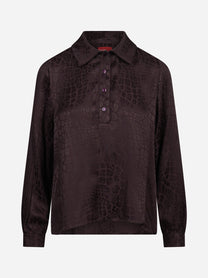 Camicia jacquard effetto cocco bordeaux - vista frontale