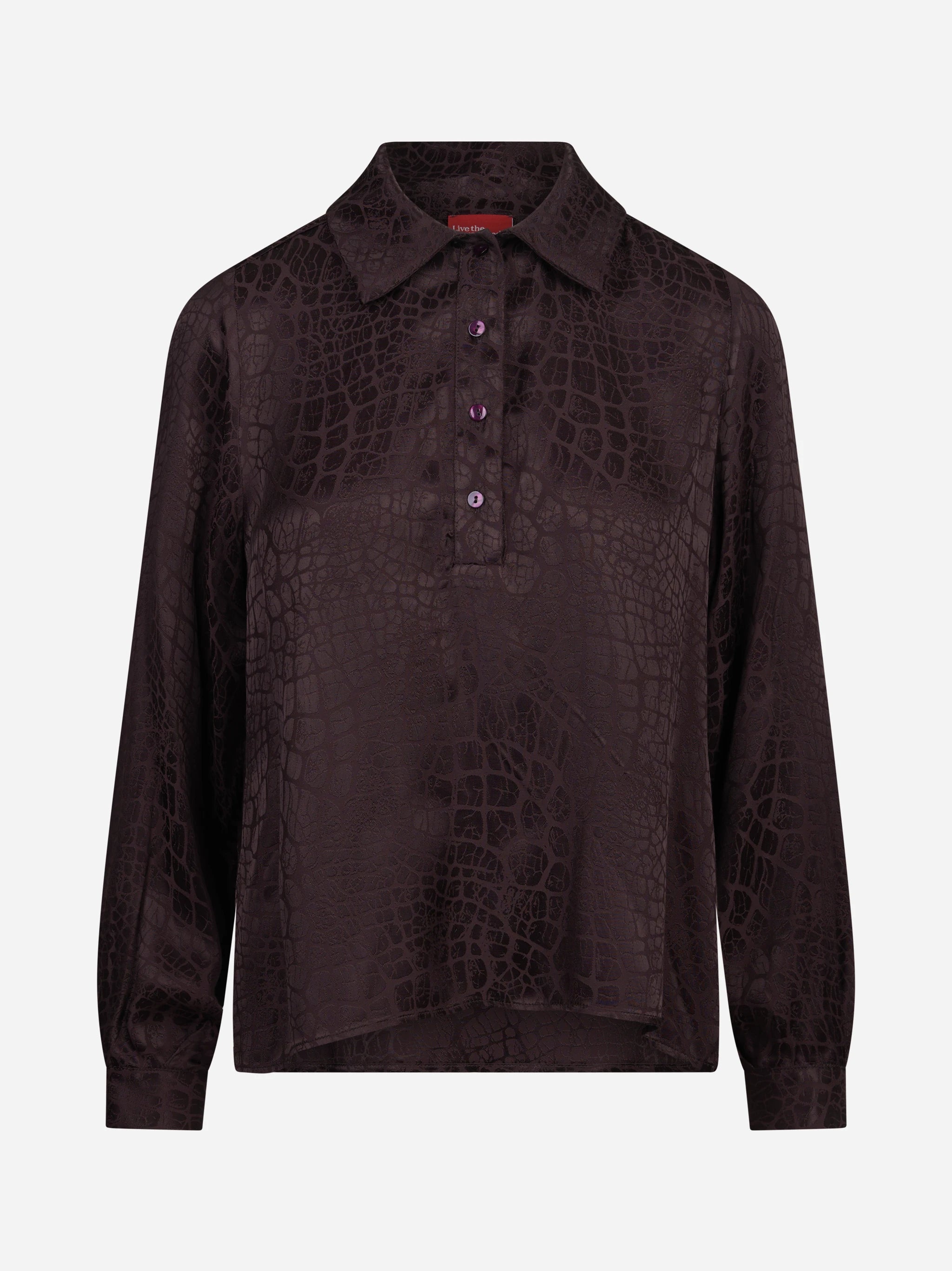 Camicia jacquard effetto cocco bordeaux - vista frontale