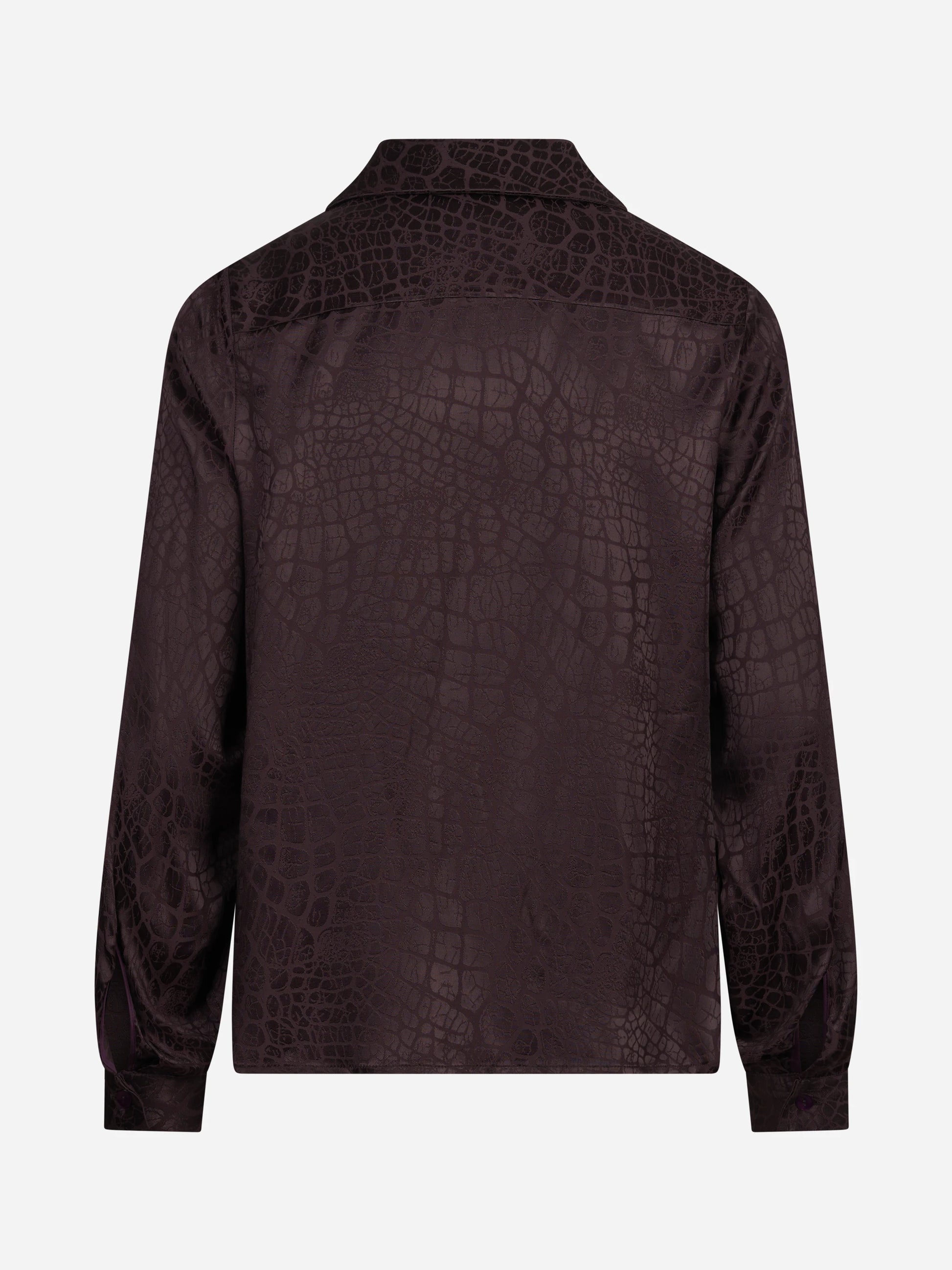 Camicia jacquard effetto cocco bordeaux - vista posteriore