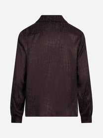 Camicia jacquard effetto cocco bordeaux - vista posteriore