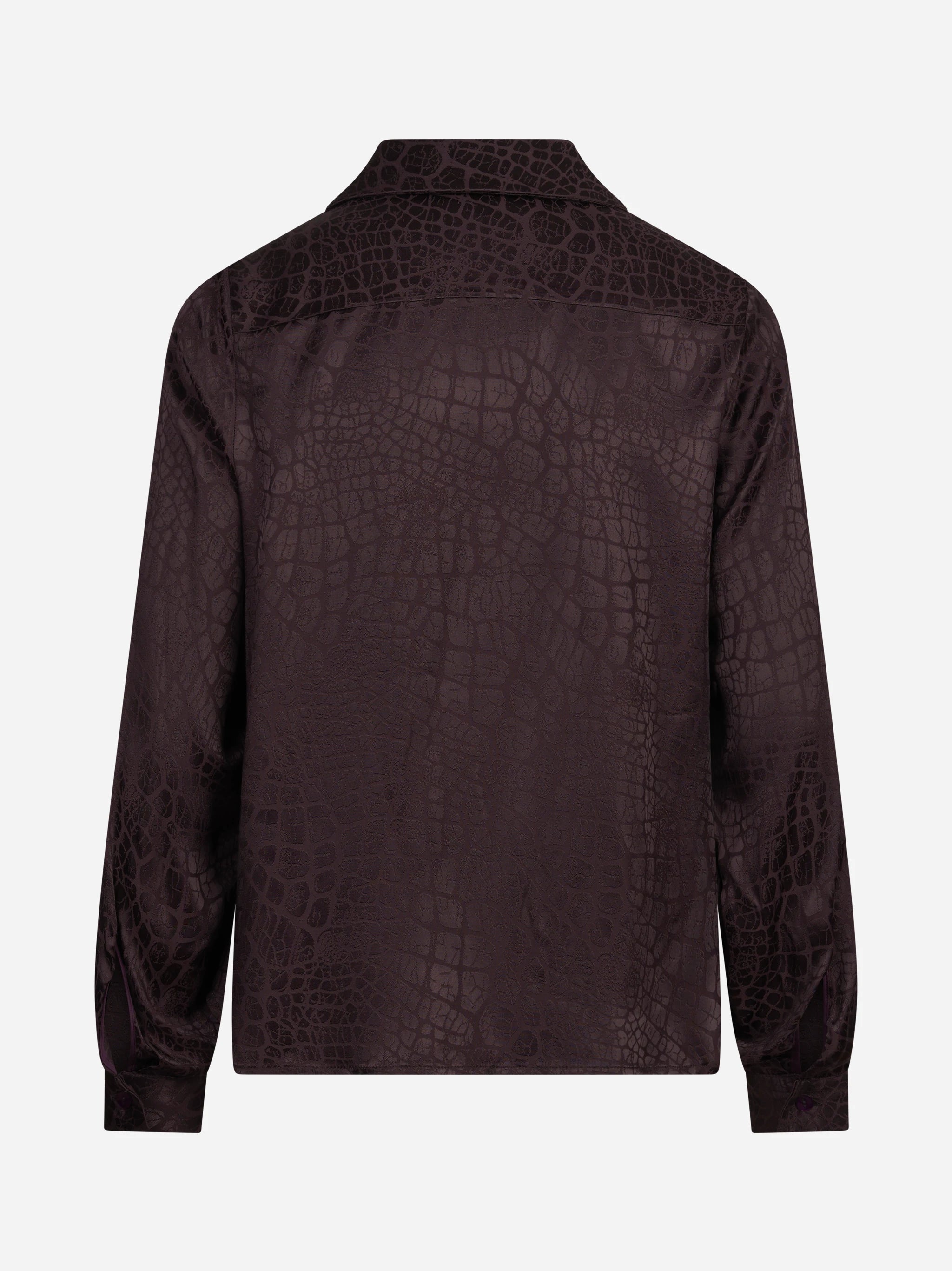 Camicia jacquard effetto cocco bordeaux - vista posteriore
