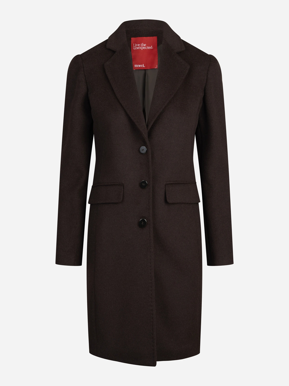 Cappotto monopetto classico marrone - vista frontale