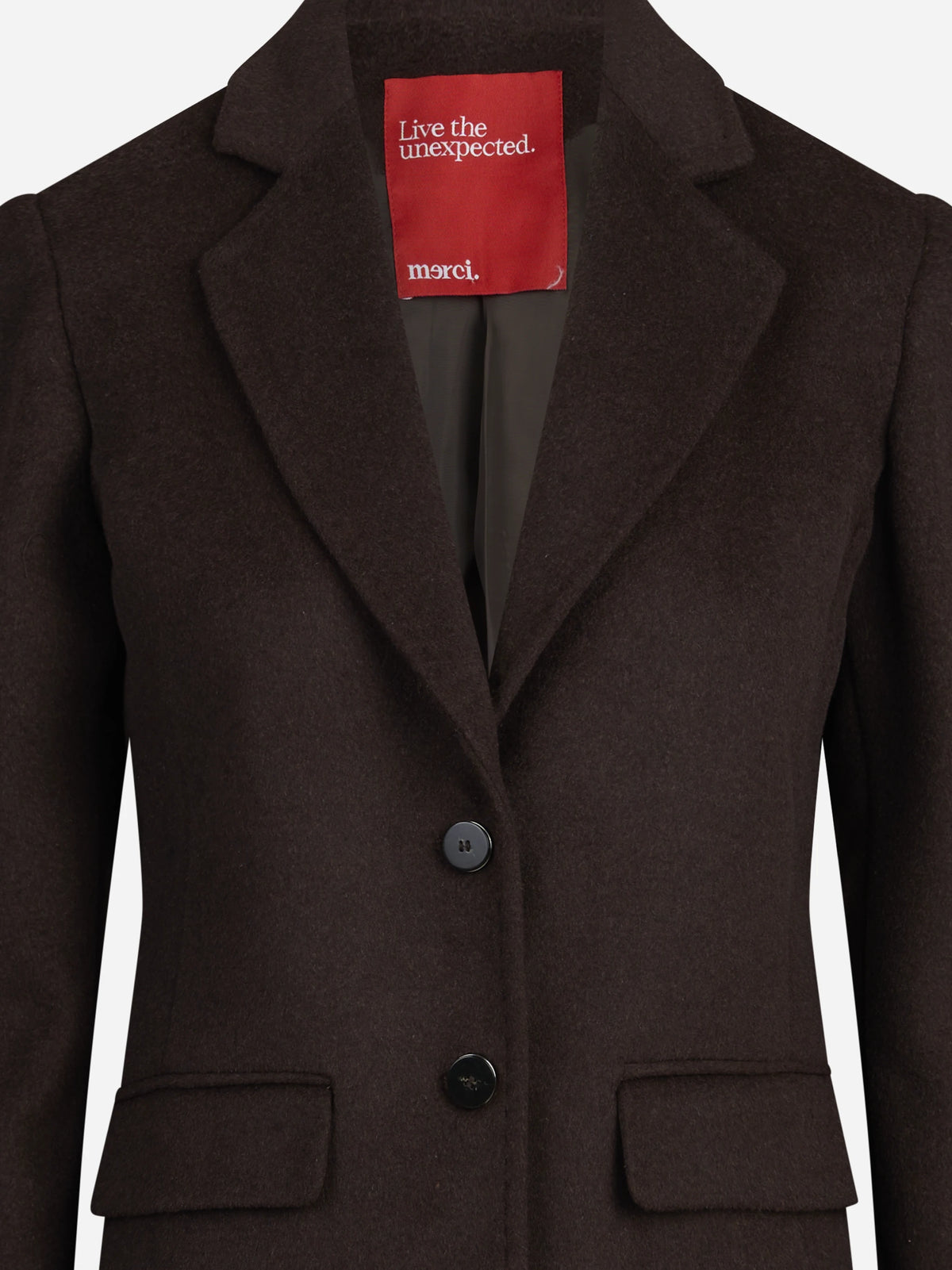 Cappotto monopetto classico marrone - vista posteriore