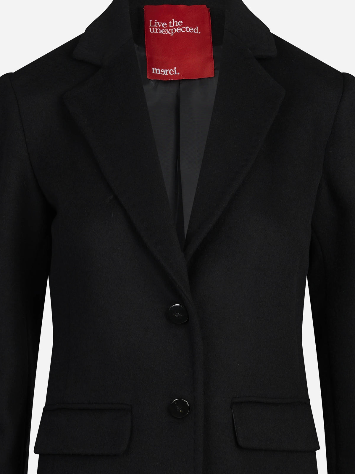 Cappotto monopetto classico nero - vista posteriore