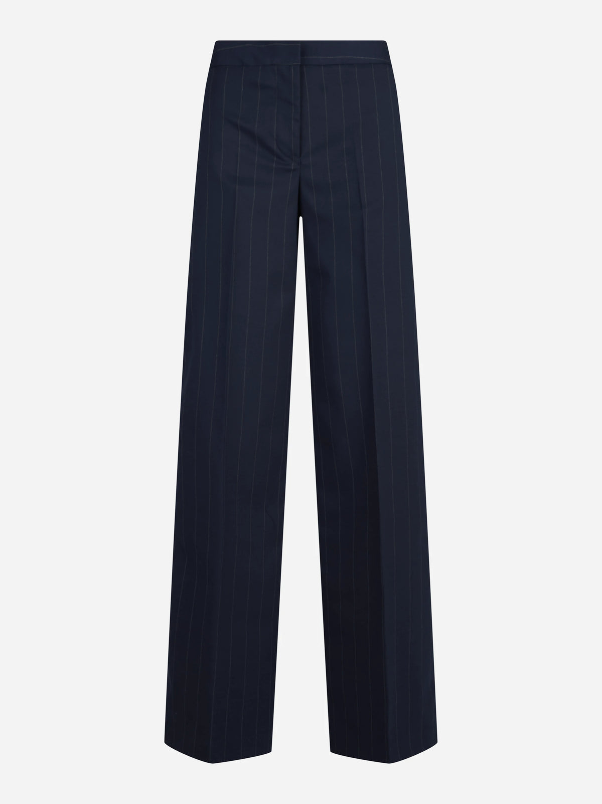 Pantalone largo gessato blu - vista frontale