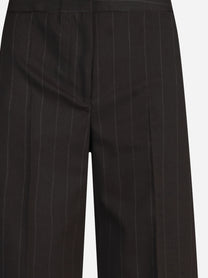 Pantalone largo gessato marrone - vista posteriore