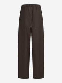 Pantaloni sartoriali wide leg marroni - vista posteriore