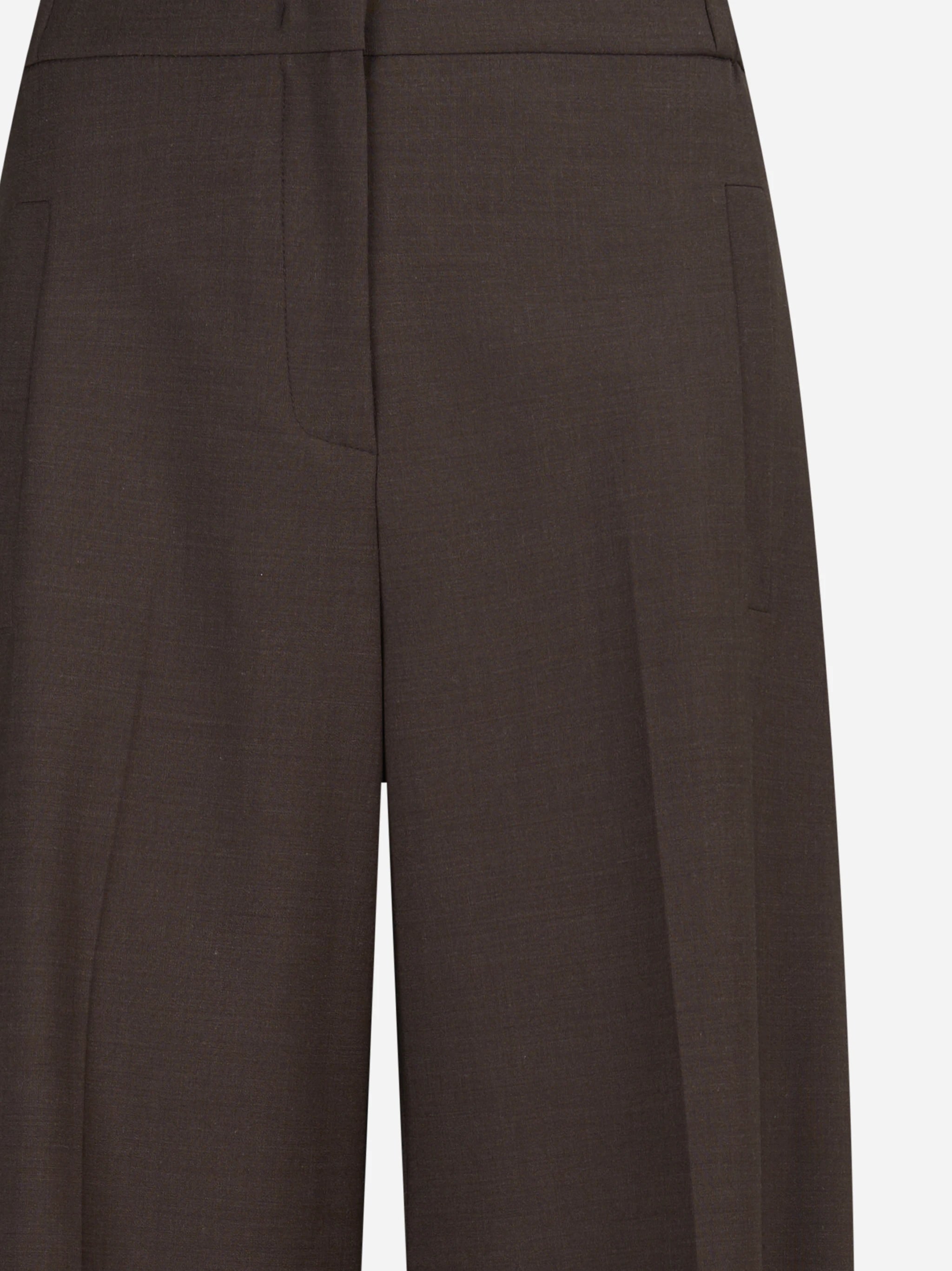 Pantaloni sartoriali wide leg marroni - dettaglio prodotto