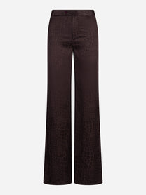 Pantalone largo floccato bordeaux - vista frontale