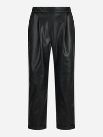 Pantalone largo in ecopelle nero - vista frontale