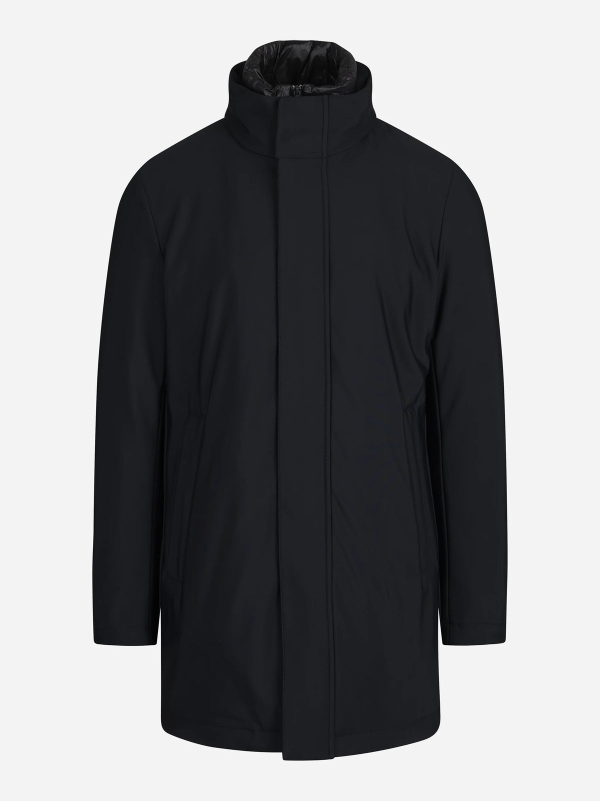 Cappotto tecnico imbottito nero - vista frontale