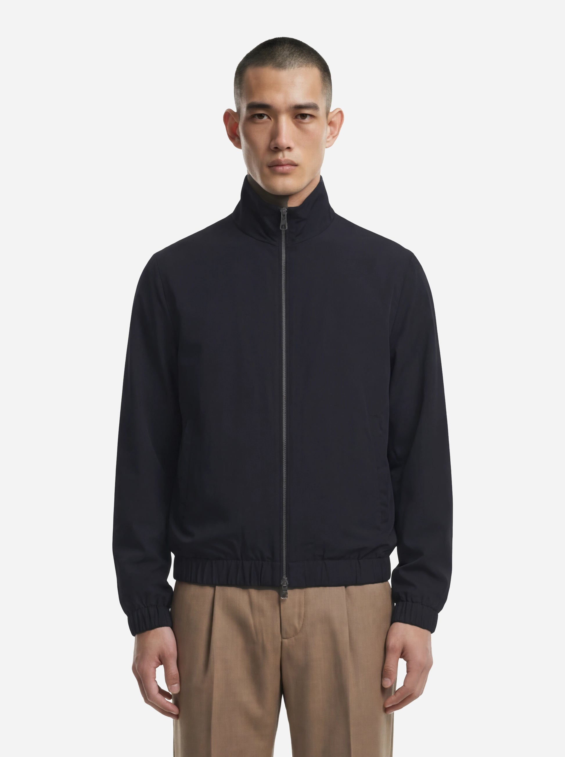 Bomber in pura lana vergine blu