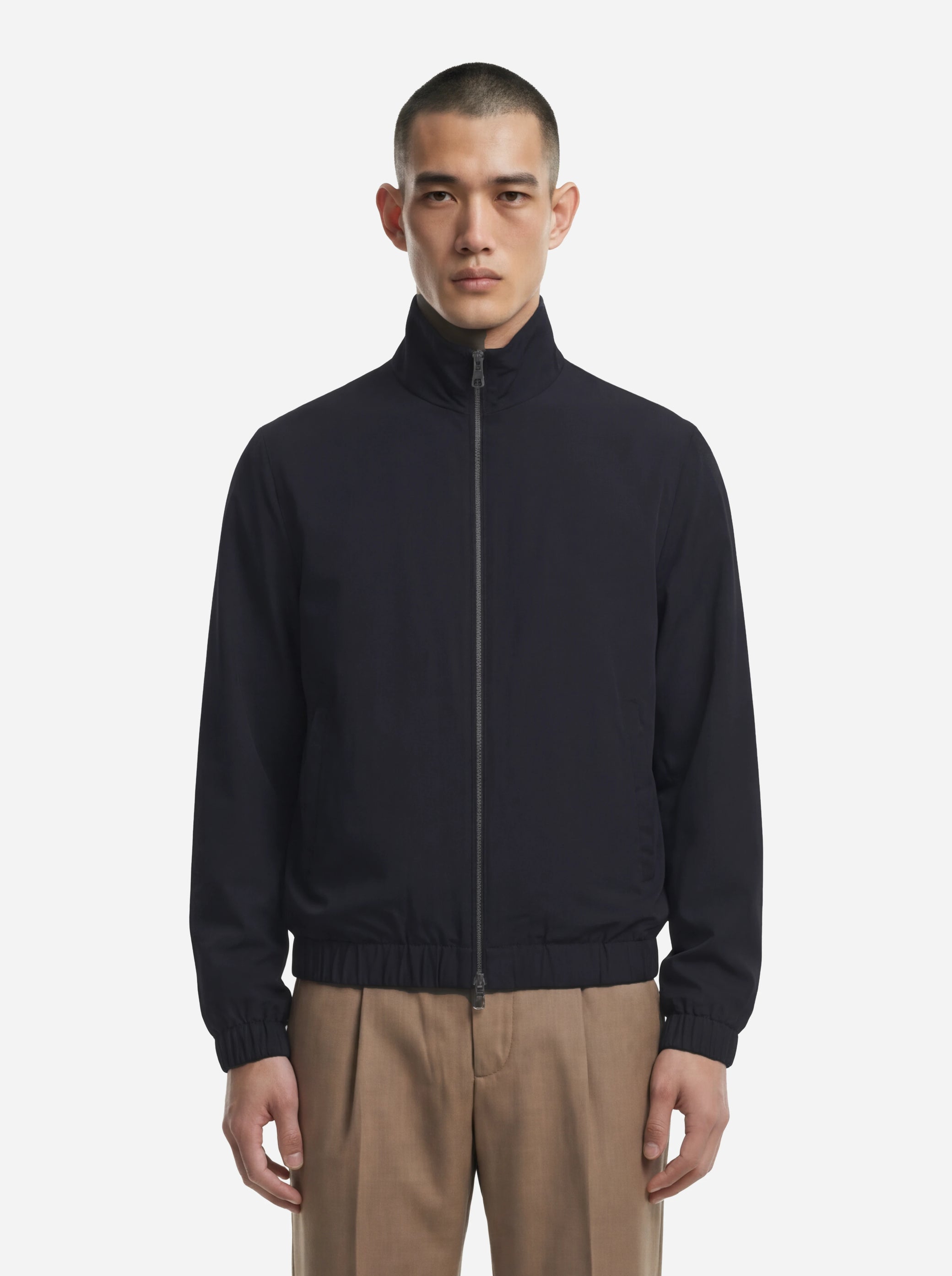 Bomber in pura lana vergine blu
