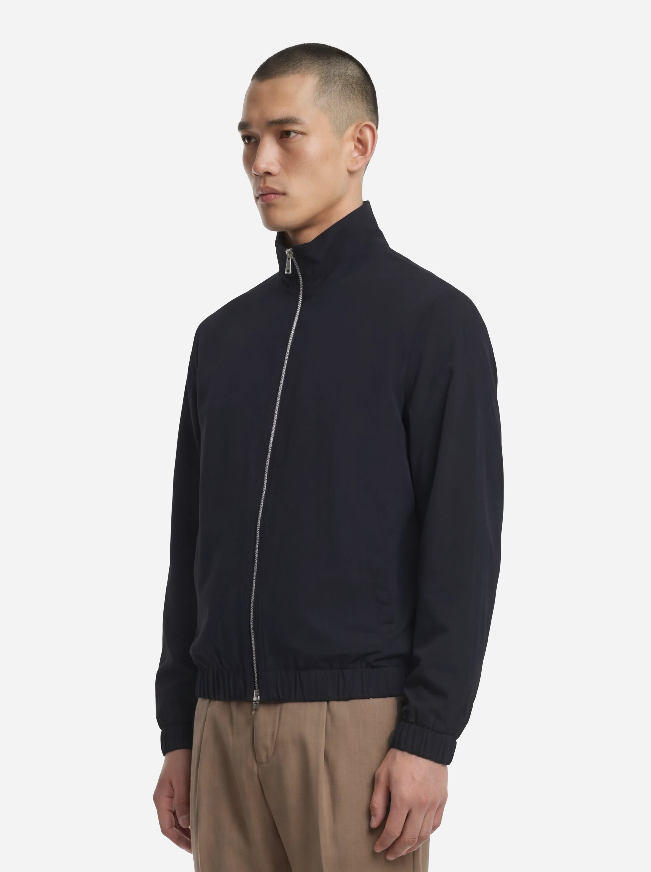 Bomber in pura lana vergine blu