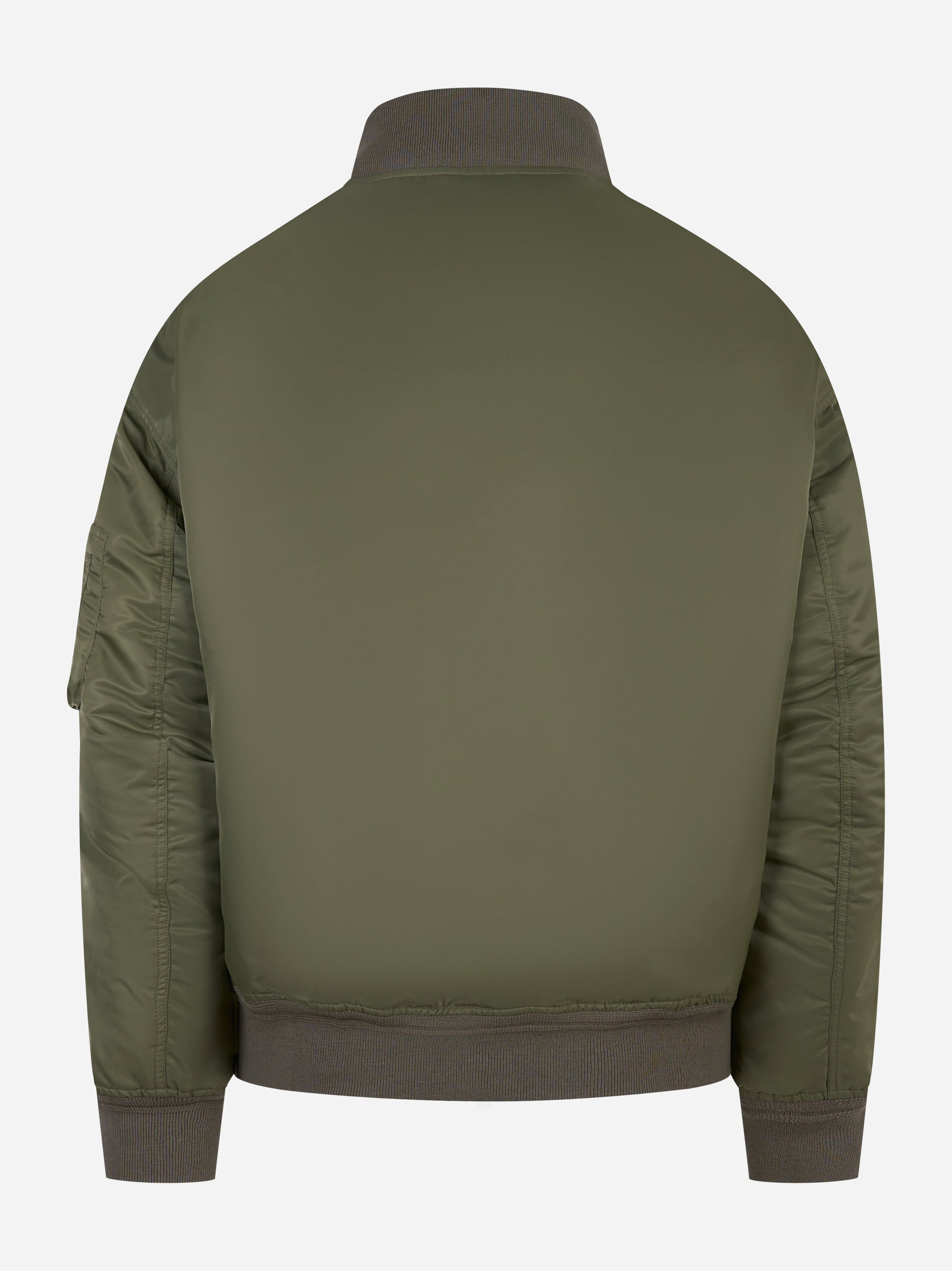 Retro del bomber verde Mordecai con fondo e polsi in maglia elasticizzata
