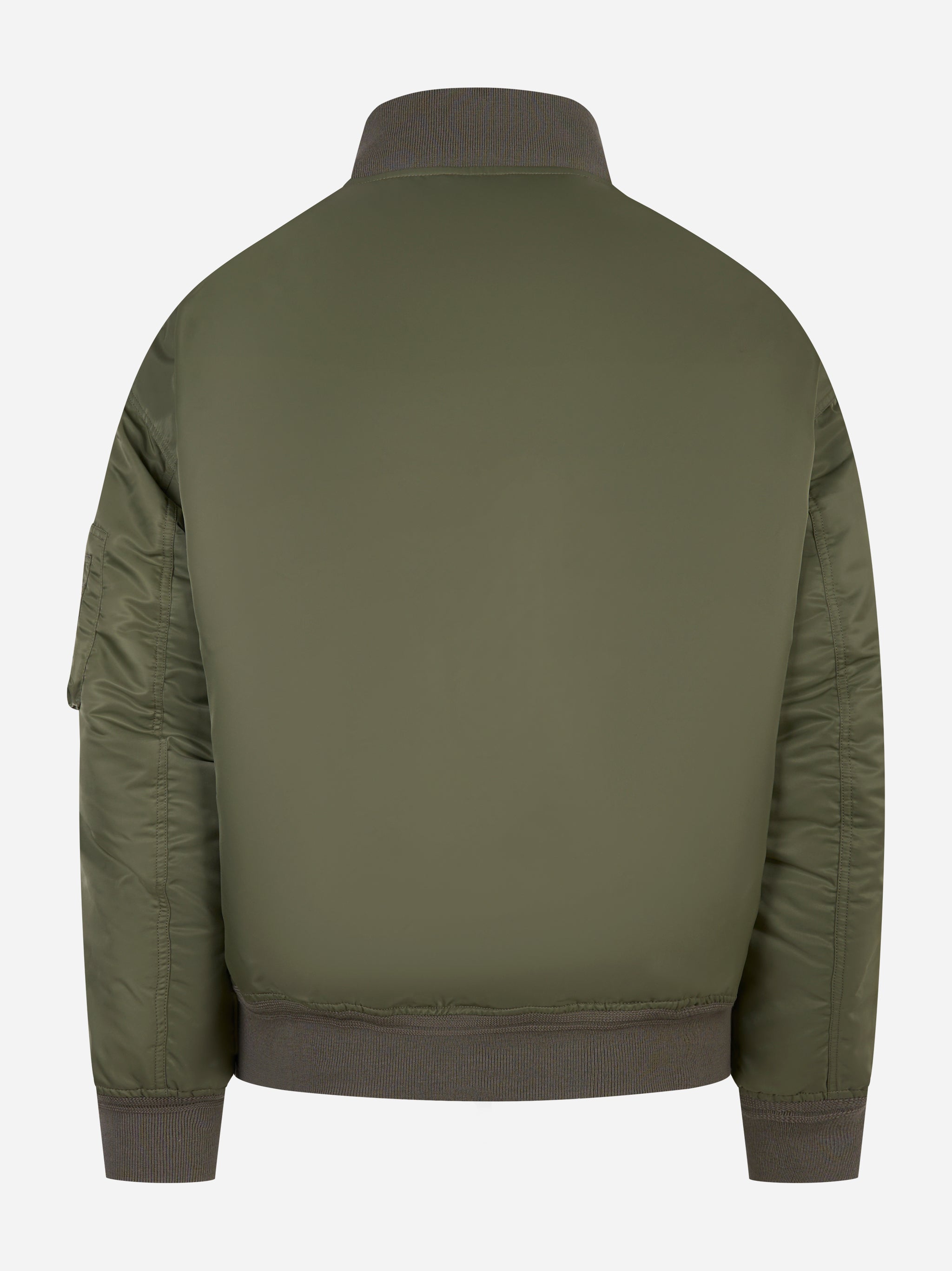 Retro del bomber verde Mordecai con fondo e polsi in maglia elasticizzata