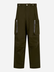 Mordecai pantalone cargo loose fit verde in canvas di cotone - vista frontale
