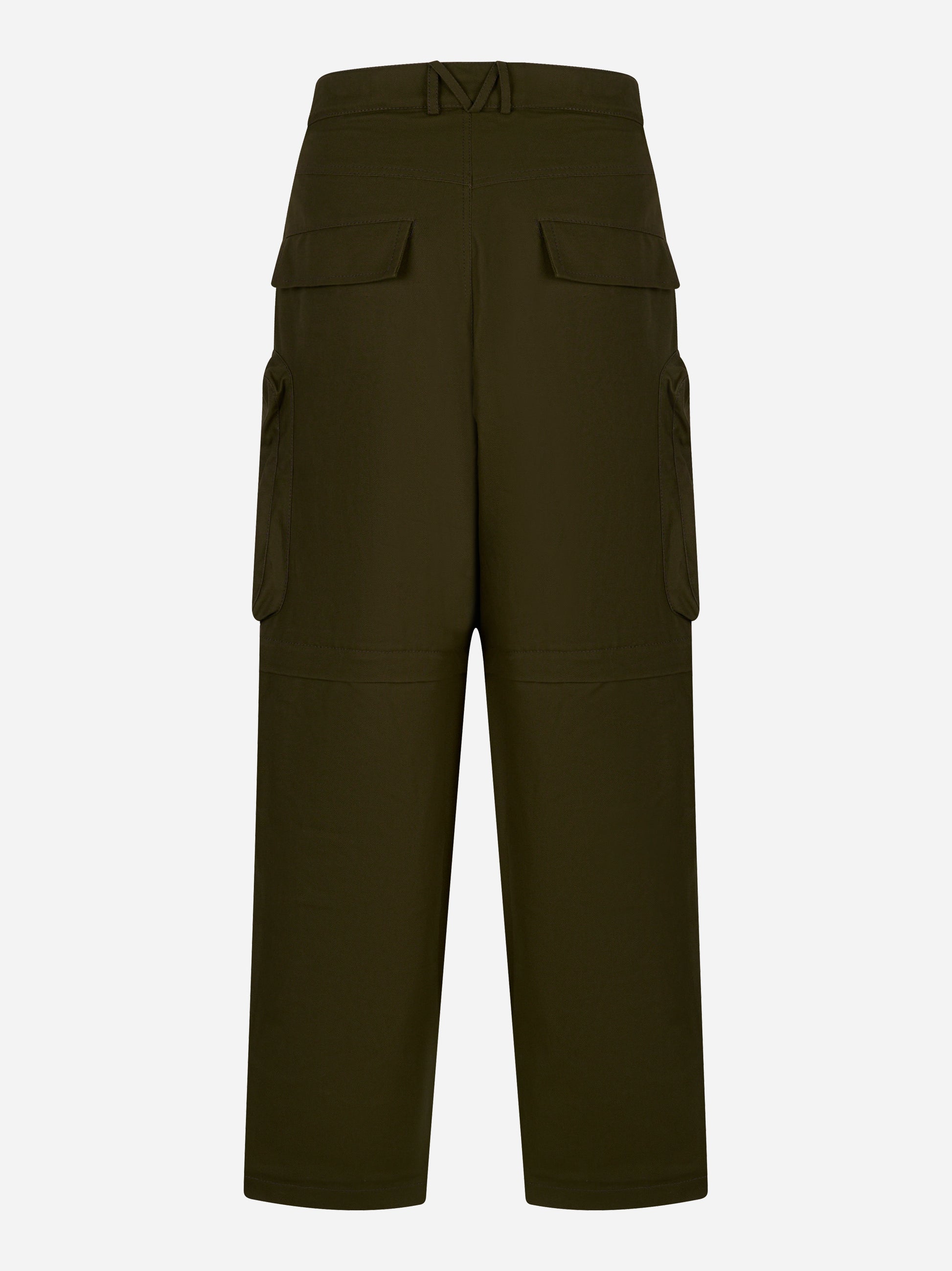 Mordecai pantalone cargo loose fit verde in canvas di cotone - vista posteriore