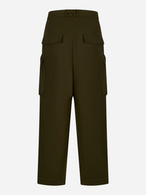 Mordecai pantalone cargo loose fit verde in canvas di cotone - vista posteriore