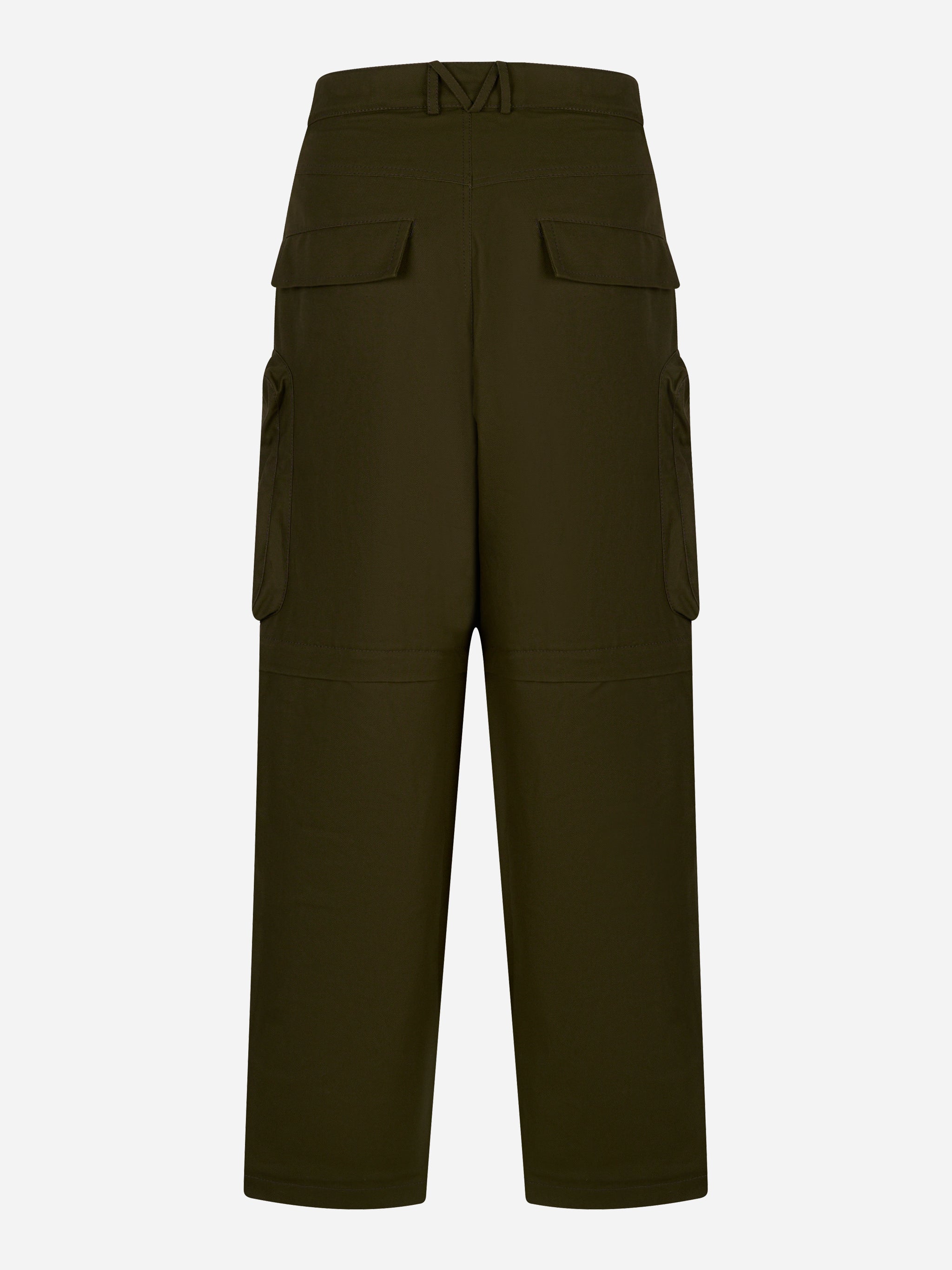 Mordecai pantalone cargo loose fit verde in canvas di cotone - vista posteriore