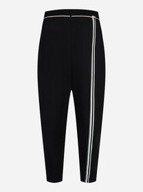 Pantalone Mordecai in cotone nero con coulisse e banda laterale - retro