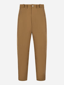 Pantalone loose MORDECAI in canvas di cotone cuoio - fronte