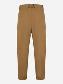 Pantalone loose MORDECAI in canvas di cotone cuoio - retro