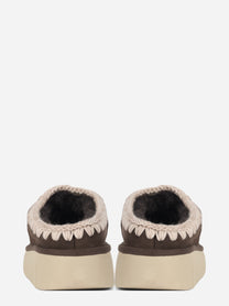 Sabot Bounce Clog Metal Logo in suede rosa - vista posteriore
