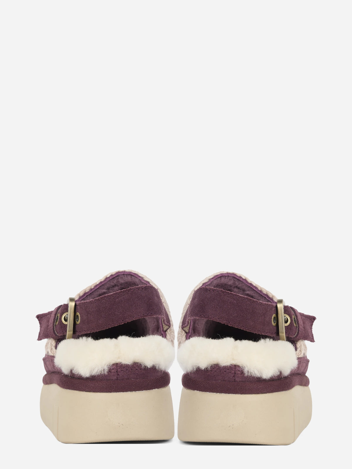 Sabot Bounce Clog Back Strap in suede bordeaux - vista frontale