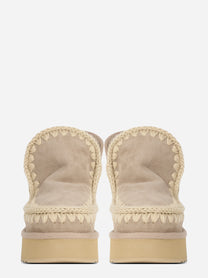 Stivaletto Mini Eskimo Platform in suede beige - vista frontale