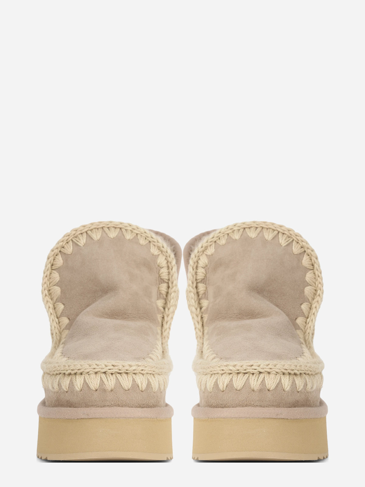 Stivaletto Mini Eskimo Platform in suede beige - vista frontale