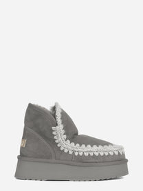 Stivaletto Mini Eskimo Platform in suede grigio - vista laterale