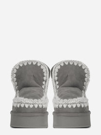 Stivaletto Mini Eskimo Platform in suede grigio - vista frontale