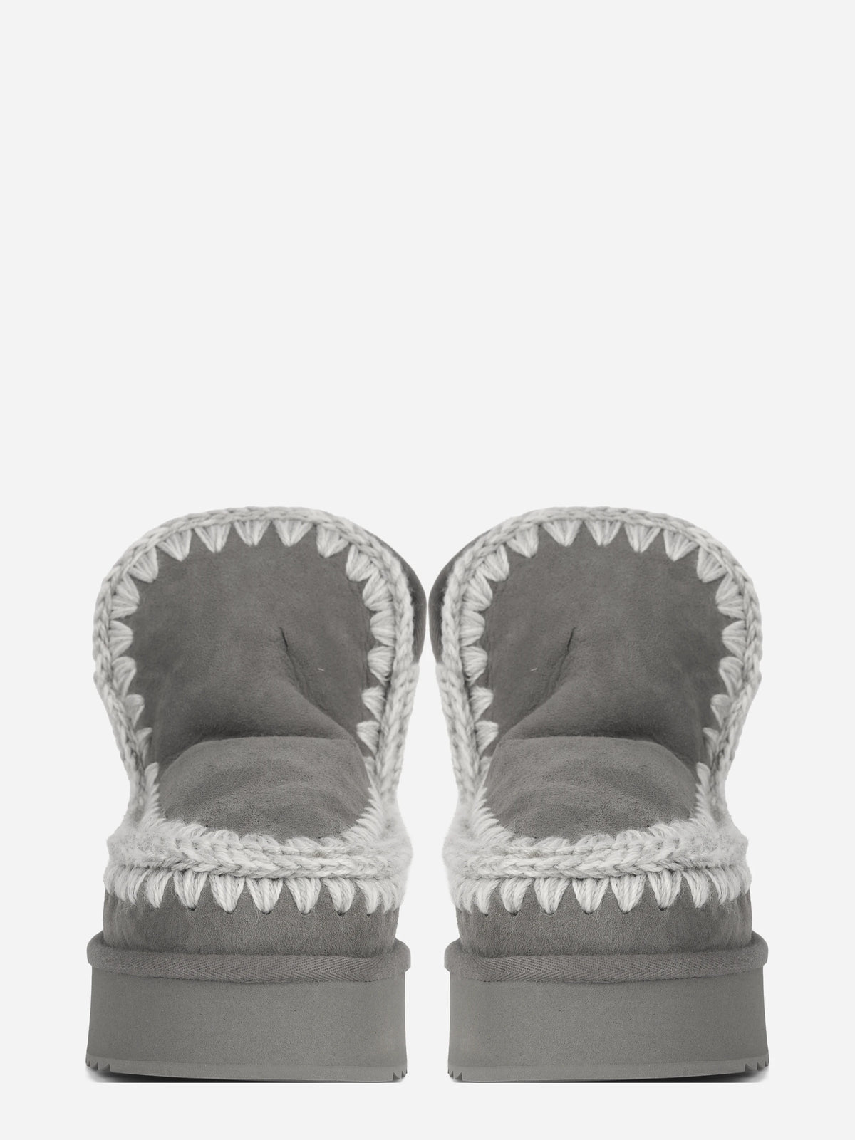 Stivaletto Mini Eskimo Platform in suede grigio - vista frontale