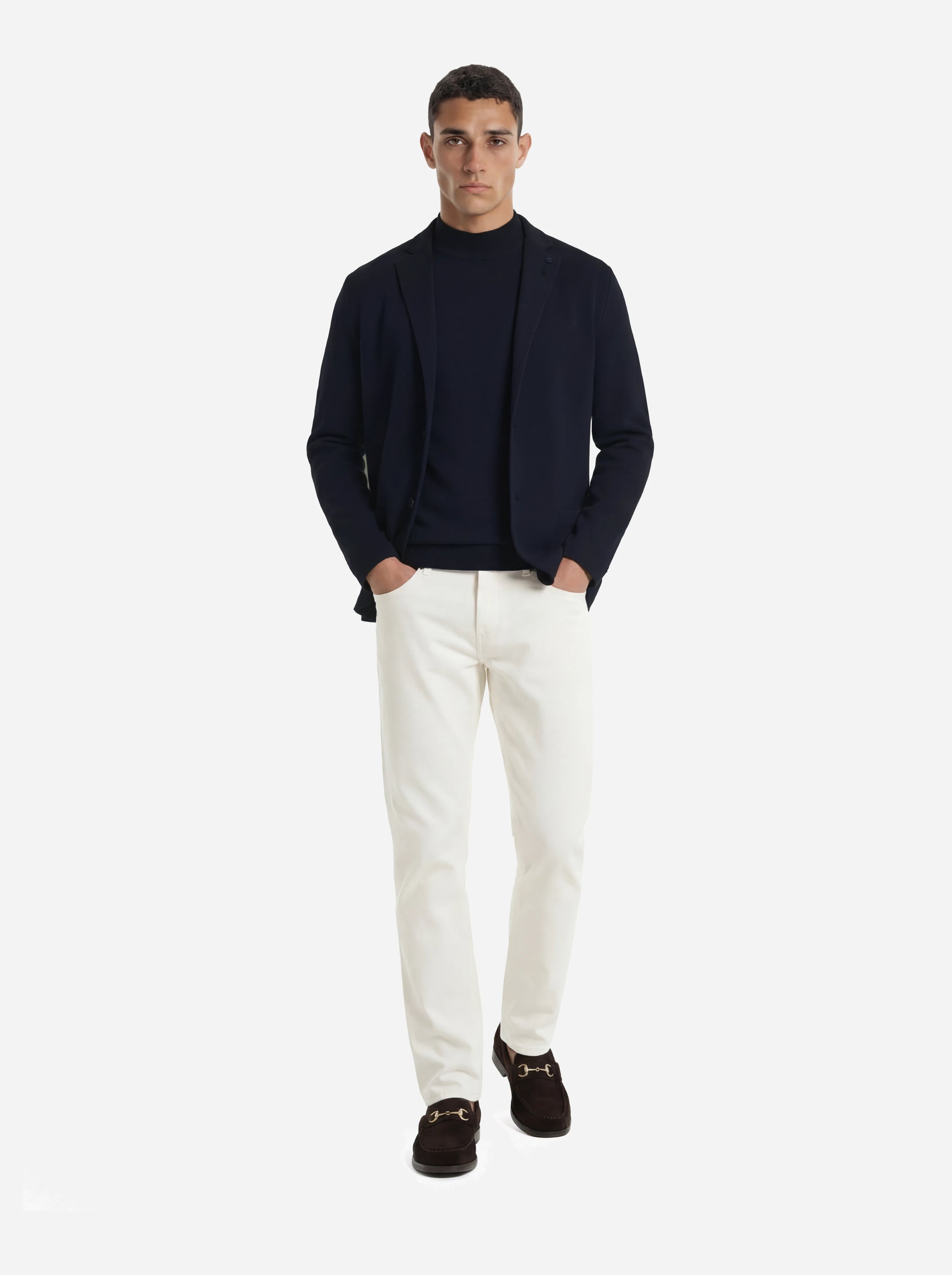 Giacca maglia in cotone blu