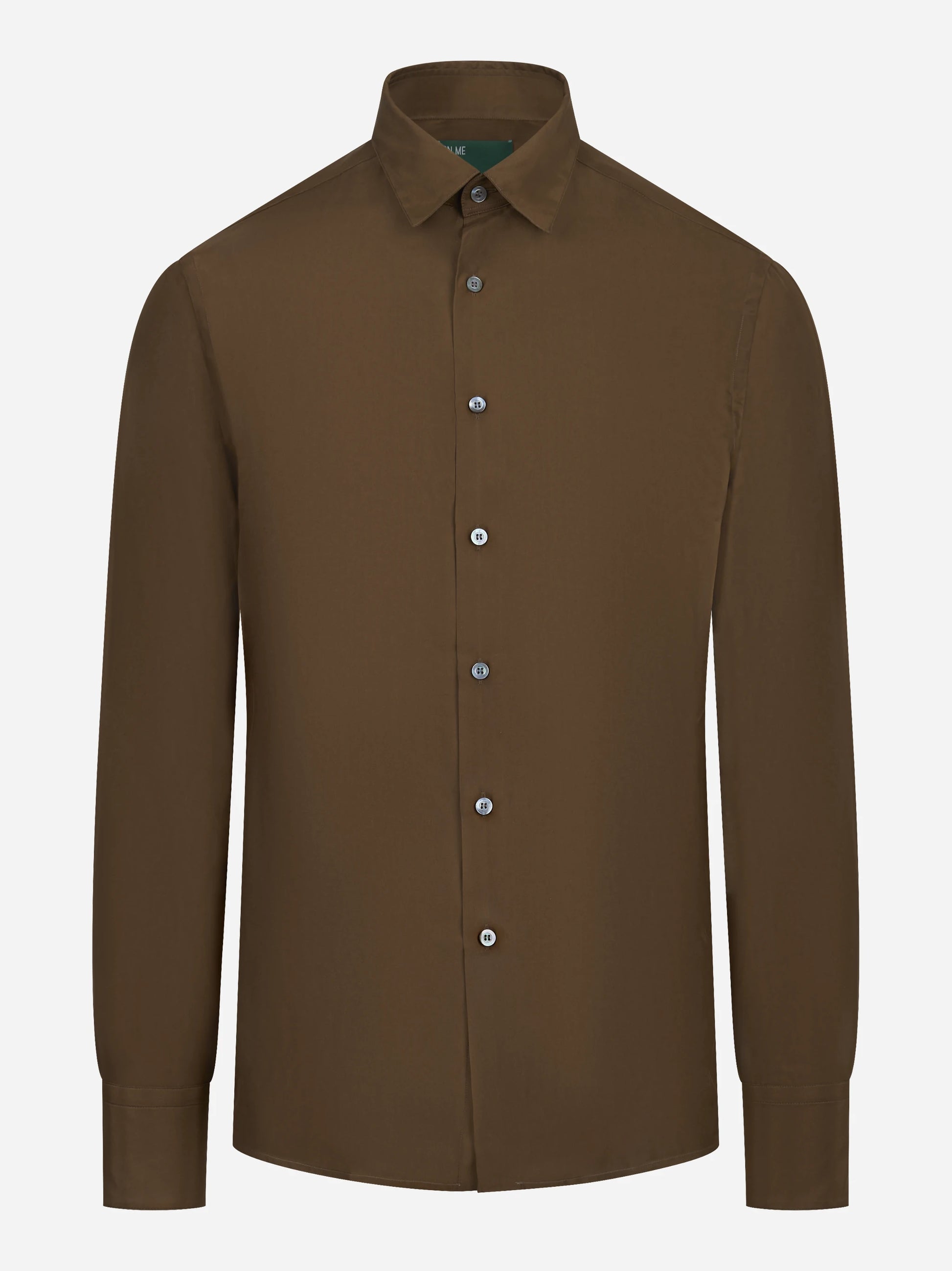 Camicia in pura seta marrone