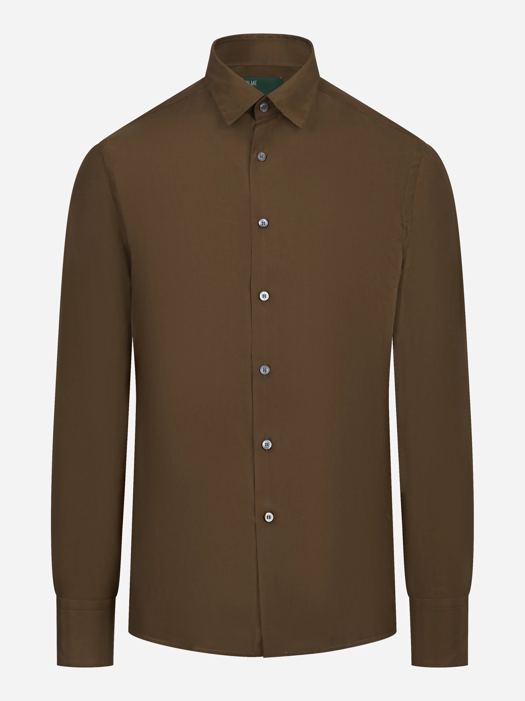 Camicia in pura seta marrone