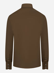 Camicia in pura seta marrone