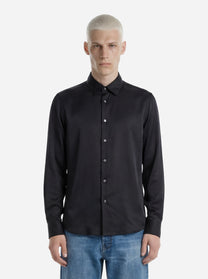 Camicia in pura seta nera