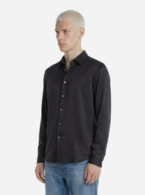 Camicia in pura seta nera
