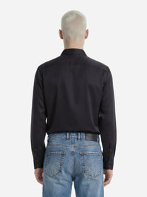 Camicia in pura seta nera