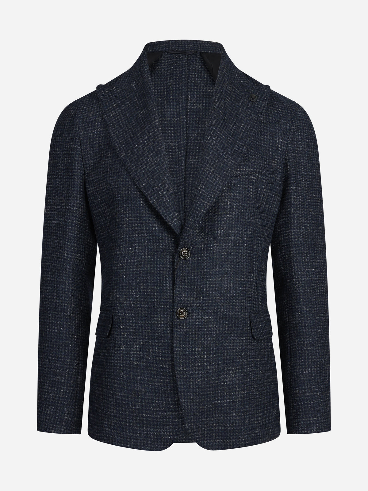Blazer monopetto La Mamma check blu - vista frontale