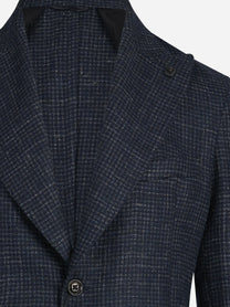 Blazer monopetto La Mamma check blu - vista posteriore