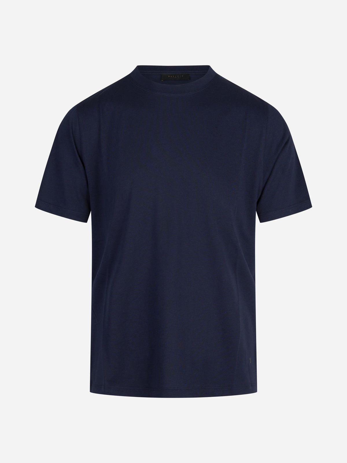 T-shirt in cotone, Tencel e lana merino blu OUT FIT - vista frontale