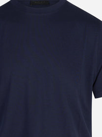 T-shirt in cotone, Tencel e lana merino blu OUT FIT - dettaglio