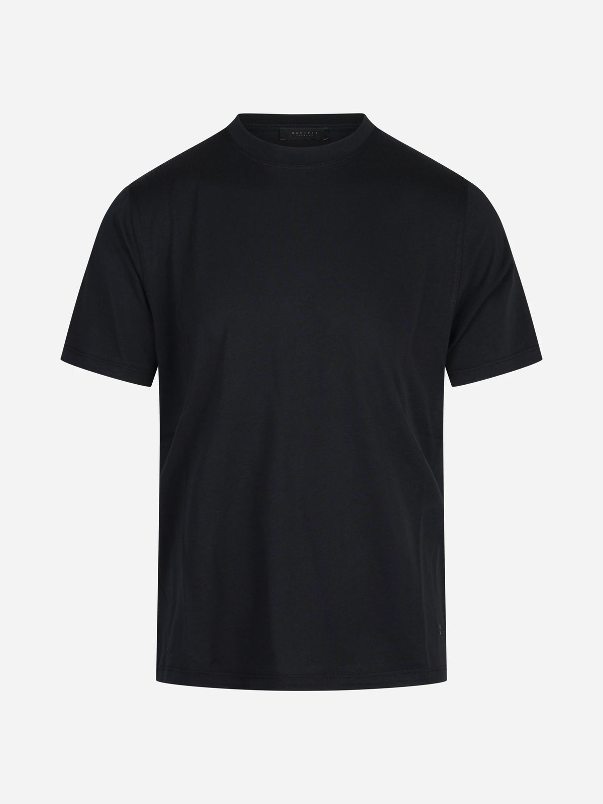 T-shirt in cotone, Tencel e lana merino nera OUT FIT - vista frontale